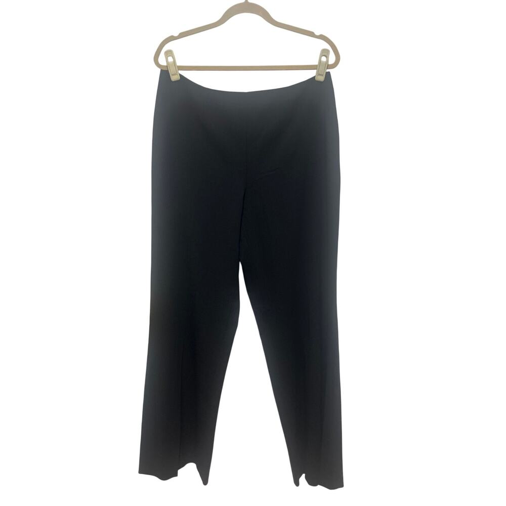 Jones New York Worsted Black Side Zipper Academia Wool Wide leg Dress Pants 14